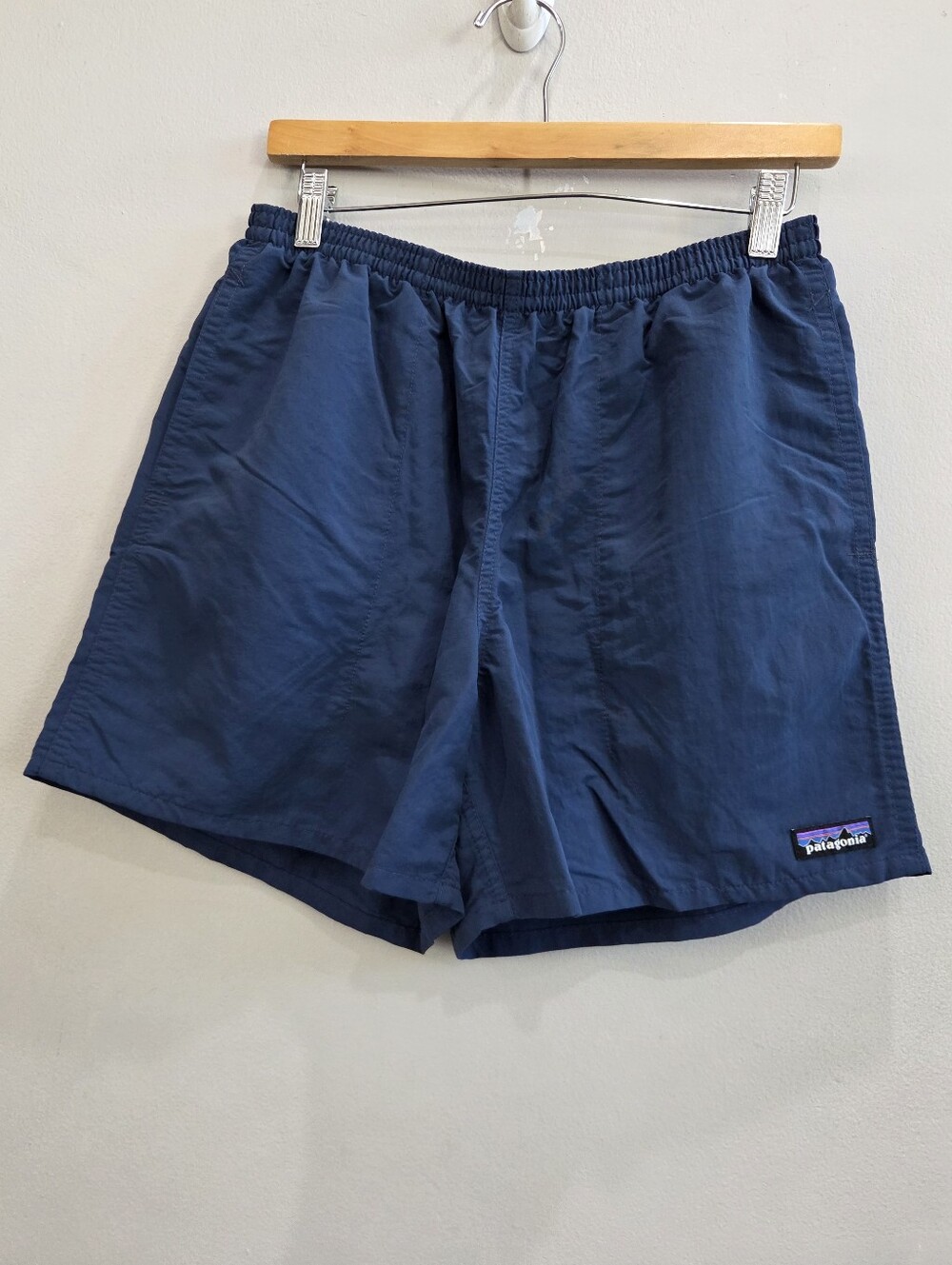Patagonia Baggies Shorts Blue Brief Lined Outdoor Hiking Swim 4" Inseam Medium